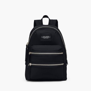 Women Marc Jacobs Biker Nylon Large Backpacks Black | UK MJ9387-L74