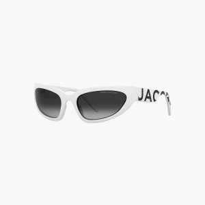 Women Marc Jacobs Bold Logo Wrapped Sunglasses White | UK MJ3827-H85