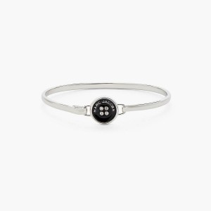 Women Marc Jacobs Button Hinge Bracelets Silver / Black | UK MJ0852-H82