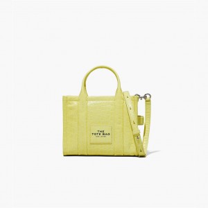 Women Marc Jacobs Croc-Embossed Mini Tote Bags Yellow | UK MJ5846-E62