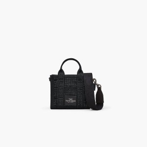 Women Marc Jacobs Crystal Canvas Crossbody Tote Bags Black | UK MJ8205-V41