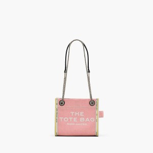 Women Marc Jacobs Denim Chain Crossbody Tote Bags Pink | UK MJ3569-K61