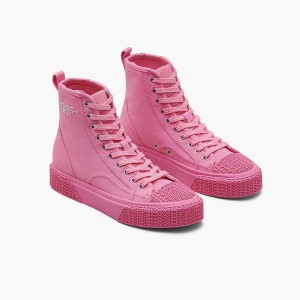 Women Marc Jacobs High Top Trainers Pink | UK MJ8436-V92