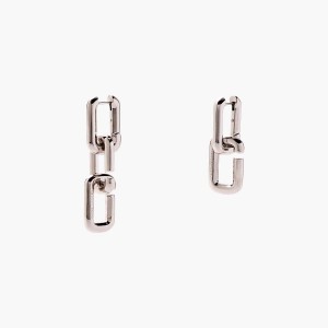 Women Marc Jacobs J Marc Chain Link Earrings Silver | UK MJ1320-J45