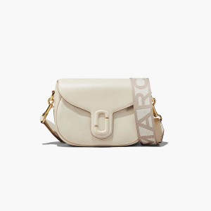 Women Marc Jacobs J Marc Saddle Crossbody Bags White | UK MJ1284-S35