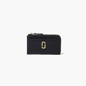 Women Marc Jacobs J Marc Top Zip Multi Wallets Black | UK MJ8712-V12