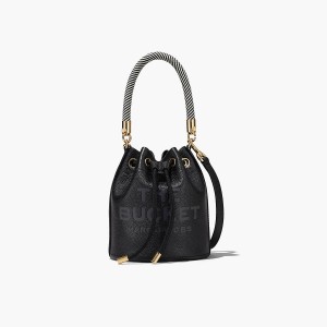 Women Marc Jacobs Leather Bucket Bags Black | UK MJ2753-M48