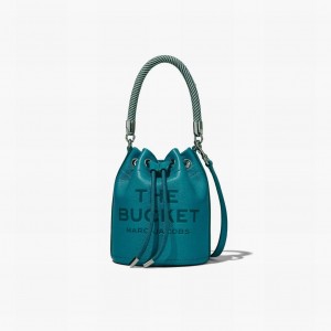 Women Marc Jacobs Leather Bucket Bags Blue | UK MJ9410-Q40