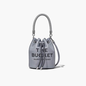 Women Marc Jacobs Leather Bucket Bags Grey | UK MJ0452-J81