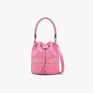 Women Marc Jacobs Leather Bucket Bags Pink | UK MJ1394-L38