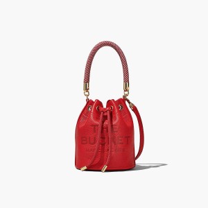 Women Marc Jacobs Leather Bucket Bags Red | UK MJ9248-X93