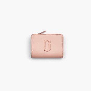 Women Marc Jacobs Leather J Marc Mini Compact Wallets Rose | UK MJ6407-F51