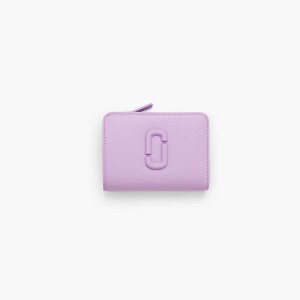 Women Marc Jacobs Leather J Marc Mini Compact Wallets Purple | UK MJ0923-Z03