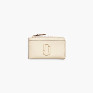 Women Marc Jacobs Leather J Marc Top Zip Multi Wallets White | UK MJ2047-S58