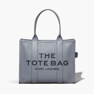 Women Marc Jacobs Leather Large Tote Bags Grey | UK MJ4931-N01