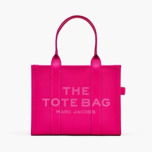 Women Marc Jacobs Leather Large Tote Bags Pink | UK MJ2967-P79