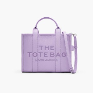 Women Marc Jacobs Leather Medium Tote Bags Purple | UK MJ6058-T71