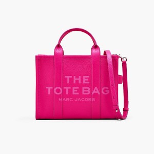 Women Marc Jacobs Leather Medium Tote Bags Pink | UK MJ3678-U82