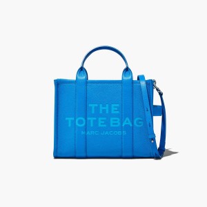 Women Marc Jacobs Leather Medium Tote Bags Blue | UK MJ6439-H21