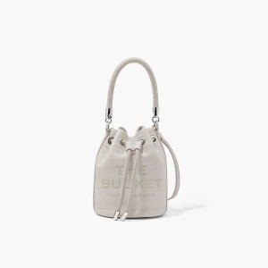 Women Marc Jacobs Leather Mini Bucket Bags Silver | UK MJ9356-J04