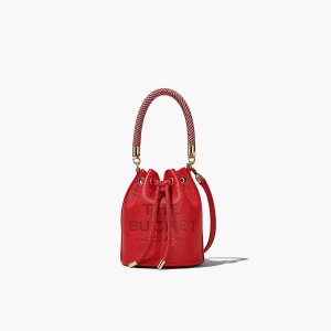 Women Marc Jacobs Leather Mini Bucket Bags Red | UK MJ8209-Z83