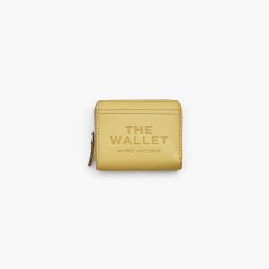 Women Marc Jacobs Leather Mini Compact Wallets Yellow | UK MJ6143-Q79