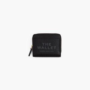 Women Marc Jacobs Leather Mini Compact Wallets Black | UK MJ0568-R58