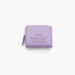 Women Marc Jacobs Leather Mini Compact Wallets Purple | UK MJ9418-T95