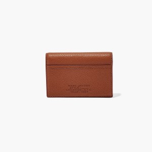 Women Marc Jacobs Leather Small Bifold Wallets Brown | UK MJ6835-K73