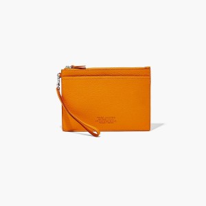 Women Marc Jacobs Leather Small Wristlet Wallets Orange | UK MJ0712-F84