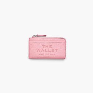 Women Marc Jacobs Leather Top Zip Multi Wallets Pink | UK MJ6847-G49