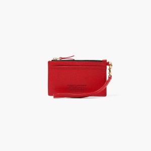 Women Marc Jacobs Leather Top Zip Wristlet Wallets Red | UK MJ8503-O14