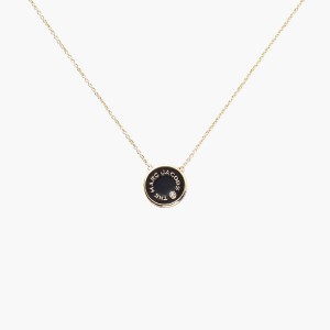 Women Marc Jacobs Medallion Pendant Necklaces Black / Gold | UK MJ0867-Q18