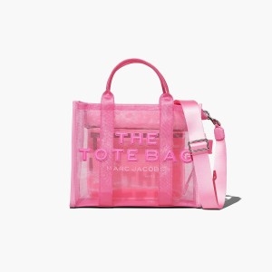 Women Marc Jacobs Mesh Medium Tote Bags Pink | UK MJ0724-A78