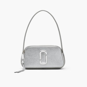 Women Marc Jacobs Metallic Slingshot Shoulder Bags Silver | UK MJ2591-N53