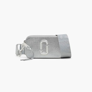 Women Marc Jacobs Metallic Snapshot Bags Silver | UK MJ1609-B56