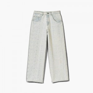 Women Marc Jacobs Monogram Denim Pants Blue | UK MJ7392-R26