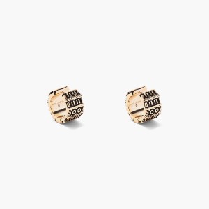 Women Marc Jacobs Monogram Engraved Hoops Earrings Gold | UK MJ8576-O92