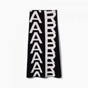 Women Marc Jacobs Monogram Knit Tube Skirts Black / White | UK MJ3057-N26