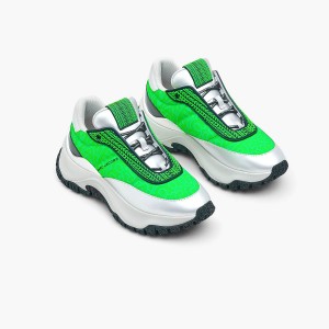 Women Marc Jacobs Monogram Lazy Runner Trainers Green Multicolor | UK MJ0731-K01