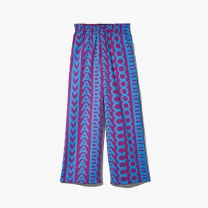 Women Marc Jacobs Monogram Oversized Sweatpants Purple / Blue | UK MJ6471-D25