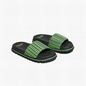 Women Marc Jacobs Monogram Slides Grey / Green | UK MJ5380-C19