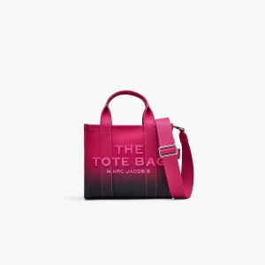 Women Marc Jacobs Ombré Coated Canvas Small Tote Bags Black / Pink | UK MJ6071-K53