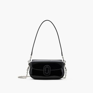 Women Marc Jacobs Patent Leather Clover Shoulder Bags Black | UK MJ7135-P73