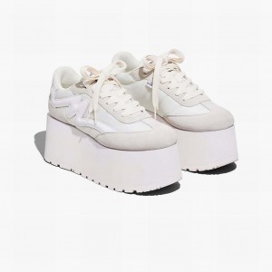 Women Marc Jacobs Platform Jogger Trainers White | UK MJ0359-X17