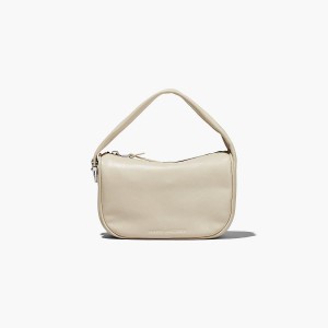 Women Marc Jacobs Pushlock Mini Hobo Shoulder Bags White | UK MJ0692-P59