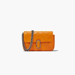 Women Marc Jacobs Quilted Leather J Marc Mini Shoulder Bags Orange | UK MJ9784-R30