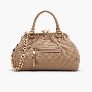 Women Marc Jacobs Re-Edition Quilted Leather Stam Tote Bags Brown | UK MJ9570-B12