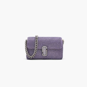 Women Marc Jacobs Rhinestone J Marc Mini Shoulder Bags Purple | UK MJ4089-U68