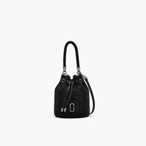 Women Marc Jacobs Rhinestone Mini Bucket Bags Black | UK MJ2916-F72